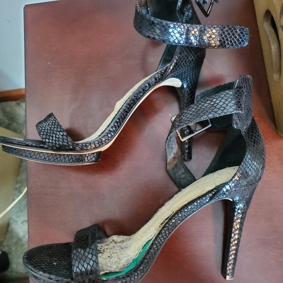 Calvin Klein Vivian Geo Snakeskin Platform Heeled Sandal, 10 - Picture 4 of 5